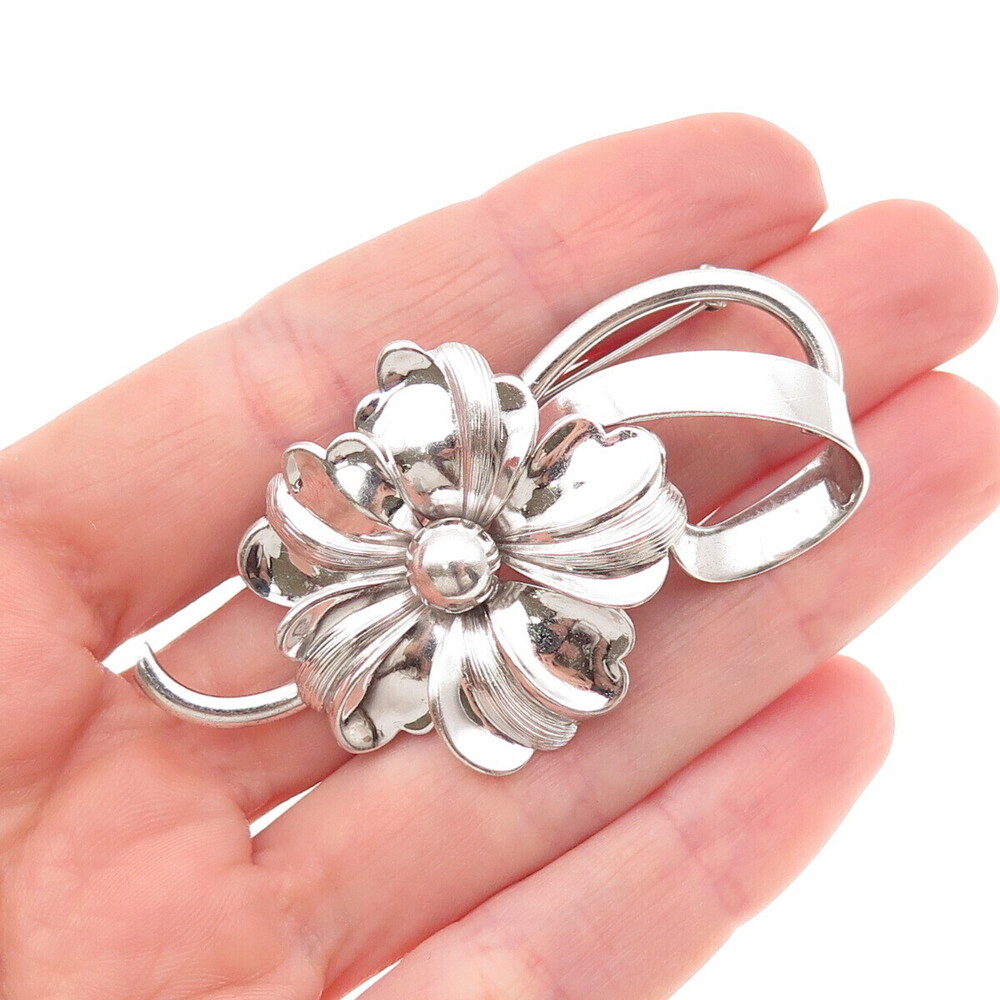 Forstner 925 Sterling Silver Vintage Floral Pin Brooch